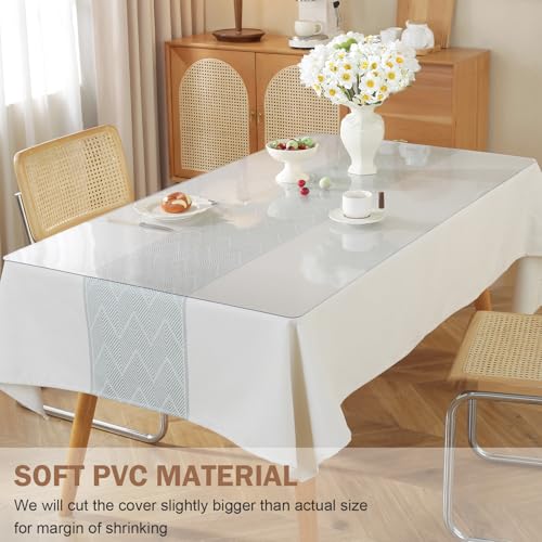 LovePads Clear Table Cover Protector 36 x 60 Inch, 2mm Thick Plastic