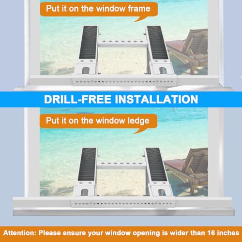 Heavy-Duty Universal Window AC Support Bracket for Up to 200lbs, No Drilling