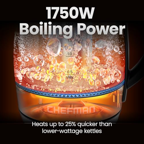 Electric Kettle 1.8L - Rapid Boil 1750W, Digital Temp Control, Stainless Steel