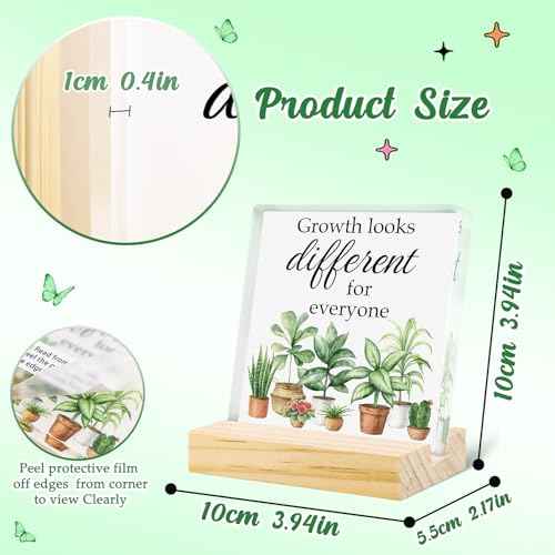 Motivational Acrylic Office Decor For Women Man Cute Plant Flower Desk Decor Sign Classroom Decorations Retirement Gift Green Desk Accessories For Farmhouse Home Bedroom