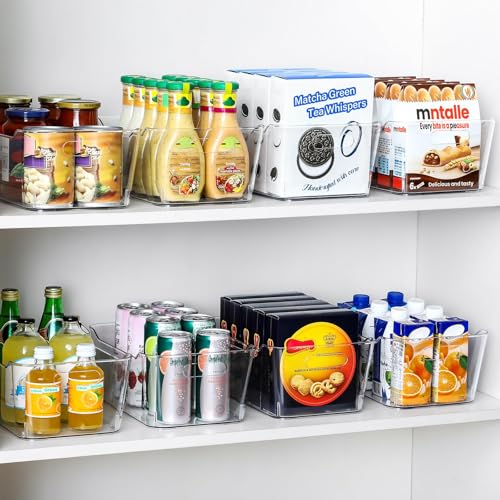 Large Clear Plastic Storage Bins Set of 12 with Labels - Multi-Use Organizers for Kitchen, Pantry, Bathroom, Office, RV
