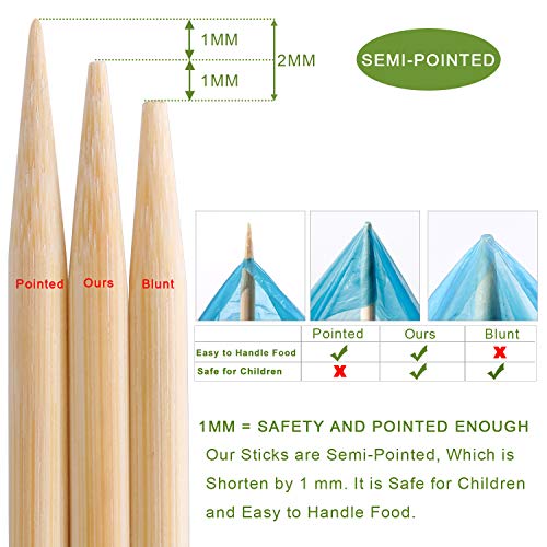 300 PCS Long Bamboo Roasting Sticks for Fire Pits & S'mores - 30 Inch Skewers
