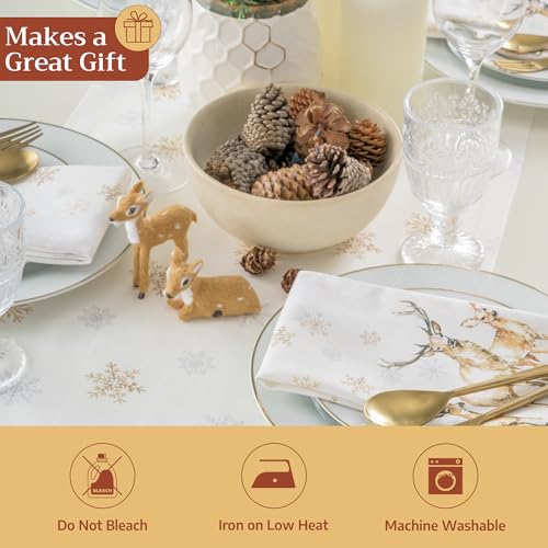 Maison d'Hermine Deer in the Woods Table Runner 100% Cotton 14.5" x 108" (Double Layer)