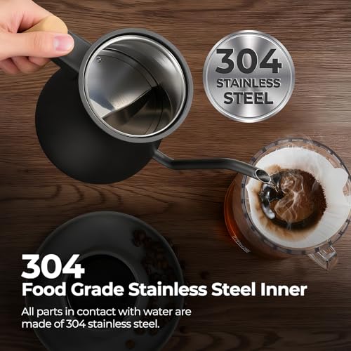 Gooseneck Electric Kettle with Precise Temperature Control 0.9L 1200W