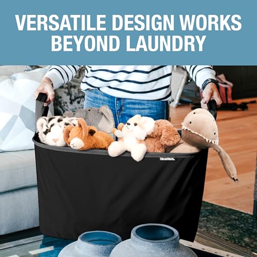 Collapsible Laundry Basket 2 Pack - Black & Gray, Space-Saving Design
