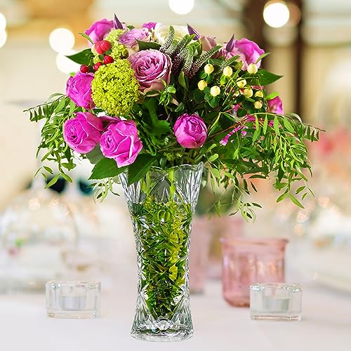 CS Crystal Vase 12-inch Cylinder Sunshine Design - Elegant Flower & Decor Gift