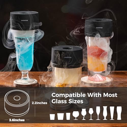 Electric Whiskey Smoker Kit with 6 Wood Chips - Cocktail Infuser, USB Rechargeable, Flame-Free Smoking for Spirits & Food