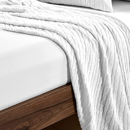 FreshCulture Queen Fitted Sheets - White Deep Pocket Microfiber Pack of 6
