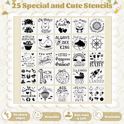 Baby Shower Decoration Kit with Bibs & Bodysuits - Classic Kraft