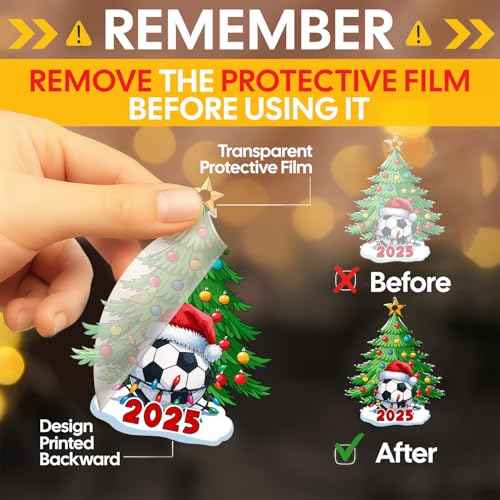 NewEleven Soccer Ornament 2025 - Soccer Gifts for Girls, Men, Women - Soccer Ornaments for Christmas Tree Gift from Friend, Family - Christmas Ornaments