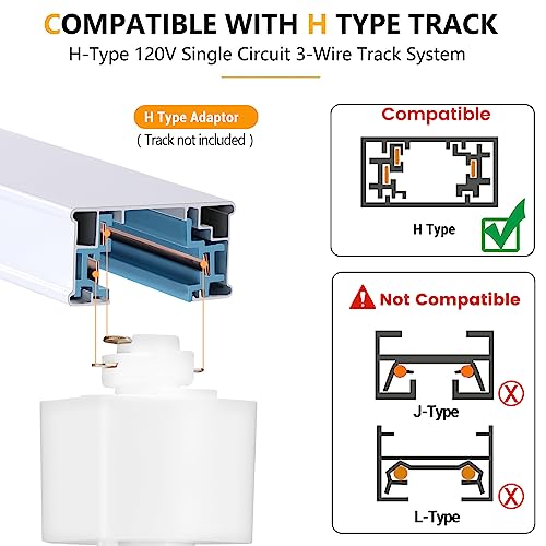 VANoopee 4 Pack White Dimmable LED Track Lighting Heads 5 Color Temp Adjustable
