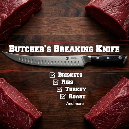 10-Inch Butcher Knife for Meat Cutting - Heavy Duty BBQ Brisket Knife - Kitchen Perfection