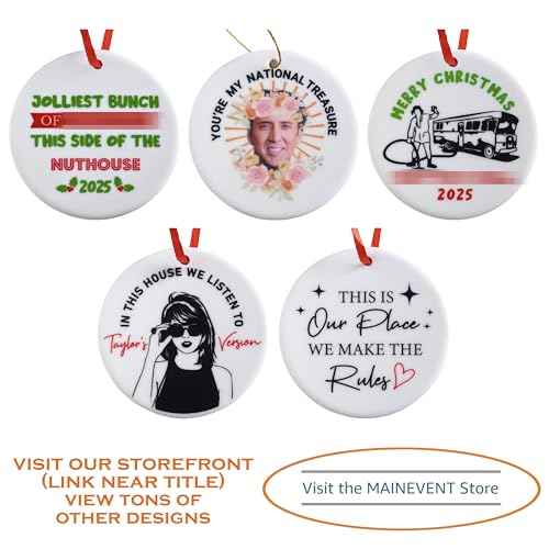Jolliest Bunch This Side of The Nuthouse Ornament 3 Inch, Funny Xmas Vacation Ornament, Xmas Vacation Christmas Ornament, Jolliest Bunchs Xmas Vacation Decor, Christmas Gag Gift Tree Decor