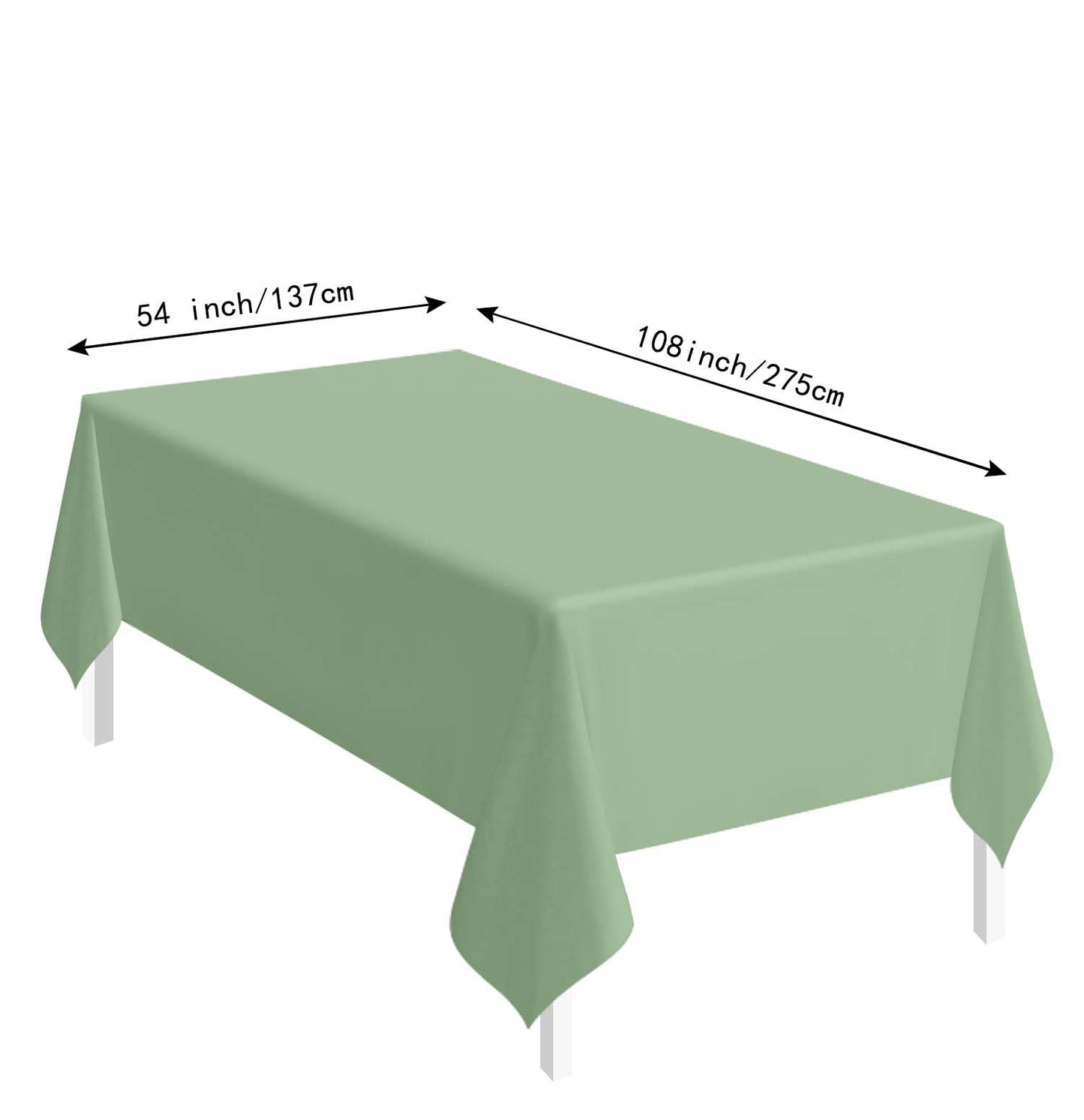 SietDESEO 3 Pack Sage Green Plastic Tablecloth Rectangle 54 x 108 Premium Disposable Table Cloth Plastic Sage Table Cover for Wedding Baby Shower Party Decorations