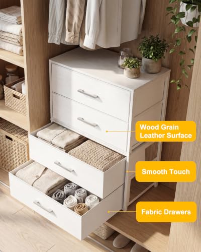 Fixwal Closet Drawers for Clothes, 2 Pack, 4 Stackable, 21.2" Wide