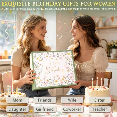 Birthday Gift Basket for Women with Vanilla Coconut - Sage Green