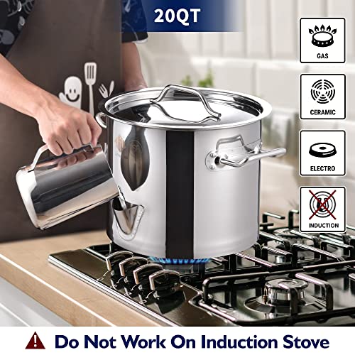 20QT Stainless Steel Tamale Steamer Pot with Easy-fill Water Spout - 5 Gallon