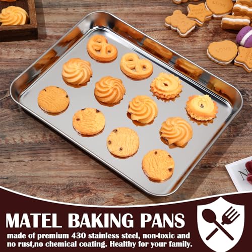 24 Pack Stainless Steel Baking Sheets - 10 x 8 x 1 Inch Oven & Cookie Trays - Durable Non-Stick Surface