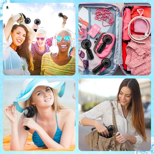 Rechargeable Mini Portable Fan Black - Compact Handheld Personal Fan