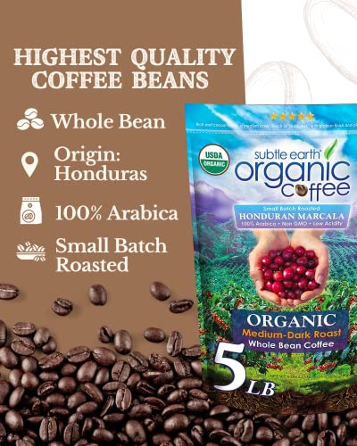 Cafe Don Pablo 5LB Organic Coffee Medium Dark Roast Whole Beans - 80oz Pack