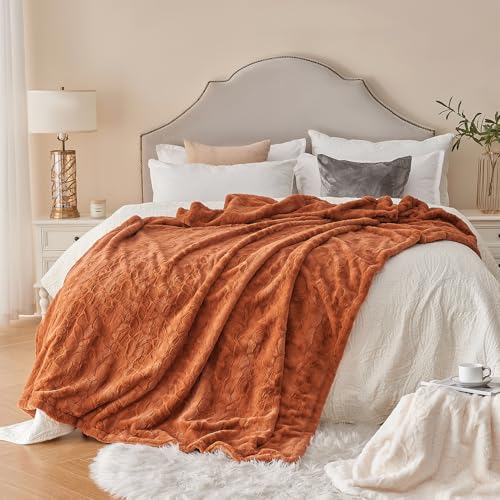 Krifey 60x80in Faux Fur Throw Blanket – Super Soft Plush Bed & Sofa Blanket, Camel