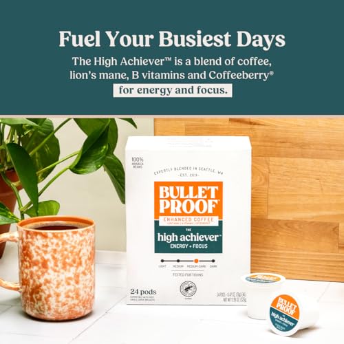 Energy & Focus Coffee Pods - Bulletproof High Achiever Medium-Dark Roast, 24 Count - Variation: Energy + Focus