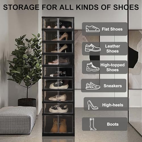 SYNCVIBE Foldable Shoe Rack Organizer - 9 Tiers, 18 Pairs, Black - Variation of THIS listing