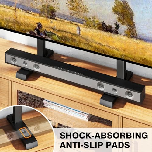Black Universal TV Stand Legs for 37-92 Inch TVs - Adjustable Table Top Base
