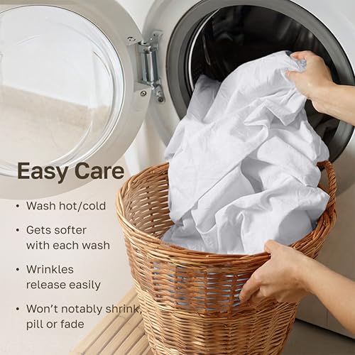 Egyptian Cotton Full Size Bed Sheets - Bright White, Silky Soft, Deep Pockets