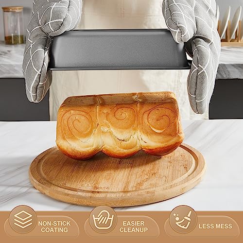 HONGBAKE Dark Gray 12-Piece Bakeware Set with Nonstick Pans & Muffin Liners