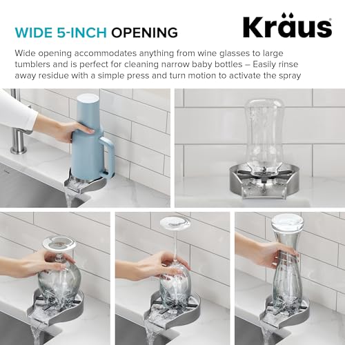 Kraus CleanMate Glass Rinser for Kitchen Sink - Spot-Free Stainless Steel KGR-500SFS