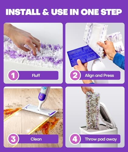 52 Count Deep Clean Mop Refill Pads for Swiffer Power Mop - Multi-Surface