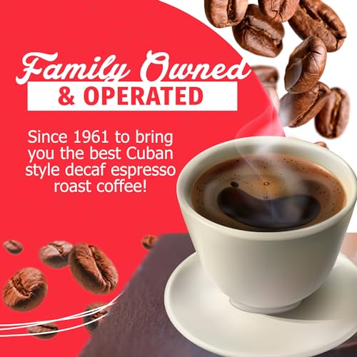 Café Aroma Decaf Dark Roast Espresso Ground Coffee, Authentic Cuban