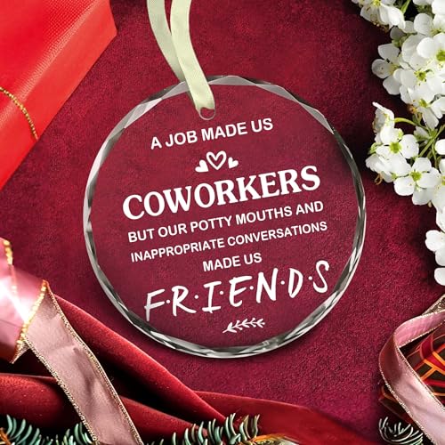 BSQUIELE Coworker Ornament - Glass Christmas Gift for Boss, Manager & Colleagues