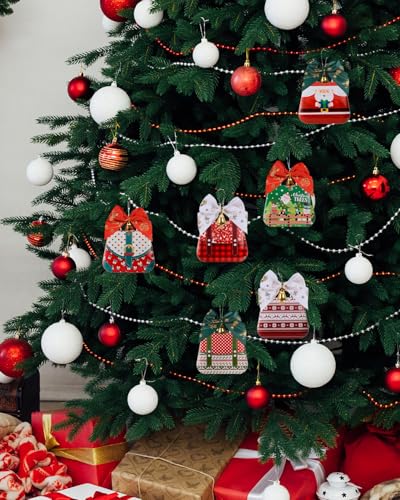 6 Pcs Mini Suitcase Christmas Tin Boxes with Bows – Holiday Gift Favor Boxes