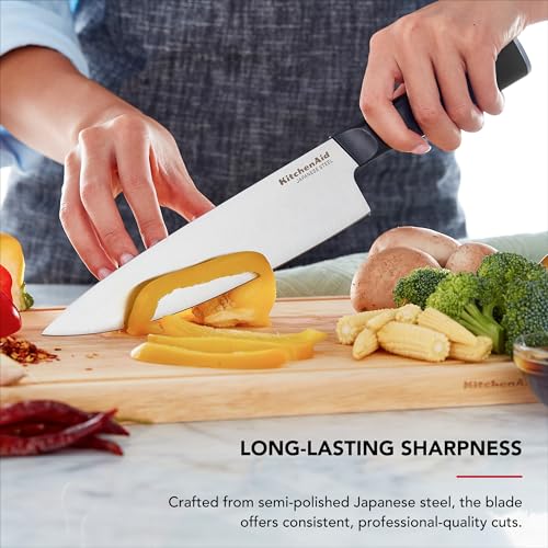 KitchenAid 14-Piece Stainless Steel Knife Set with Built-In Sharpener - Natural Finish