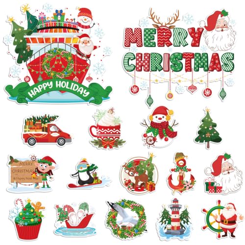 Merry Christmas 16 Pcs Cruise Ship Door Magnets Decorations Magnetic - Holiday Cruise Door Decor
