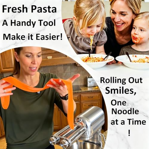 3-in-1 Metal Pasta Maker Attachment for KitchenAid Mixers - Dough Rolling & Noodle Cutting