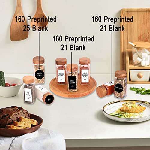 36 Pack Glass Spice Jars with Labels & Wooden Lids - Kitchen Organizer