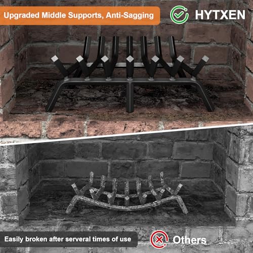 24 Inch Fireplace Grate Heavy Duty Cast Iron Log Holder with Support Legs