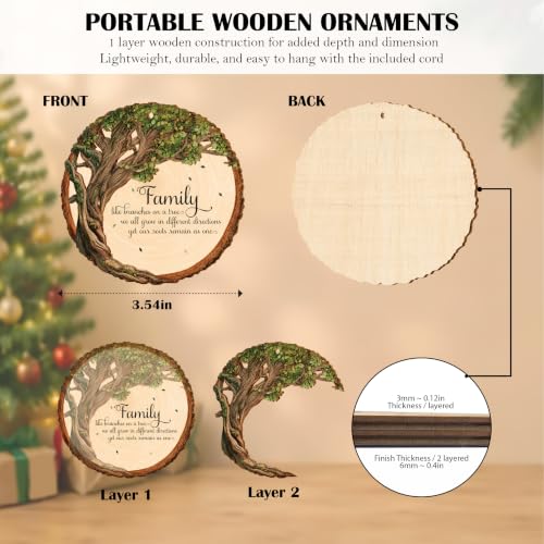 HONOCOOLS Alf02 Family Tree Roots & Branches Wooden Ornament Christmas Gift