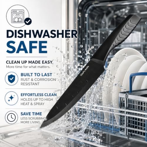 Black 14-Piece Knife Set with Built-in Sharpener and Block – Dishwasher Safe