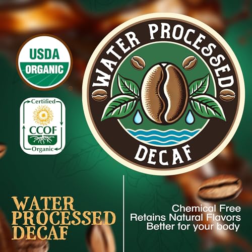 Decaf French Roast Organic Coffee Beans - 2 Pack of 1 lb - Dark Roast