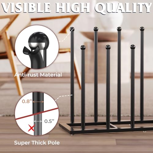 HzTinT Boot Rack for Tall Boots - Black, 19.5-Inch, Holds 6 Pairs - 1 Pack