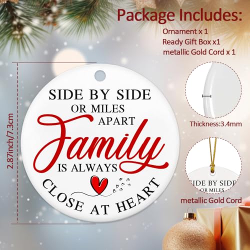 Family Christmas Ornaments 2026 Personalized Holiday Decor - Heart Design