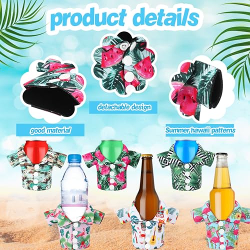 Hawaiian Shirt Themed 12-Pack Neoprene Beer Can Coolers – Tropical Can Sleeve
