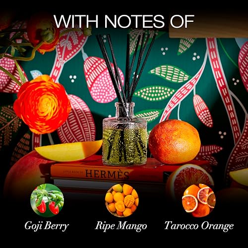 Reed Diffuser with Goji Tarocco Orange Oil - 3.4 Oz Home Fragrance - Variation: Goji Tarocco Orange