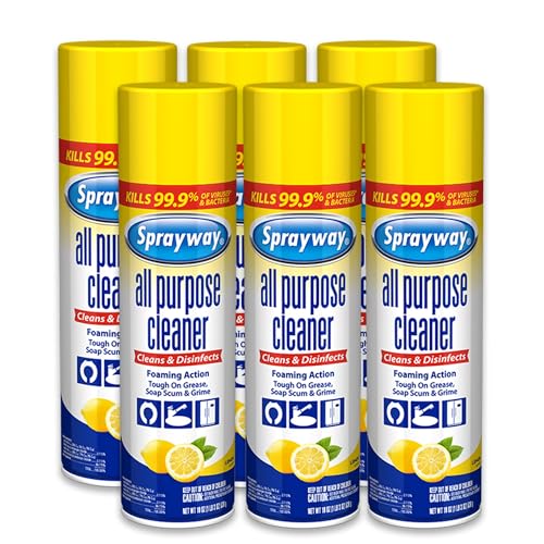 Sprayway All Purpose Cleaner Foaming Spray Lemon Scent 19oz 6 Pack