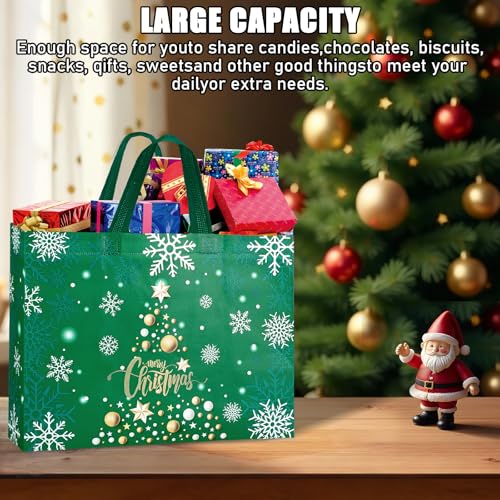 Js2U ZW Christmas Gift Bags 22 Pack Reusable Tote Bags Holiday Party Supplies