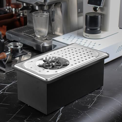 Stainless Steel Cup Rinser with Base & Drip Tray - 13.38 x 7.48 x 5.7 Inches, Silver A
